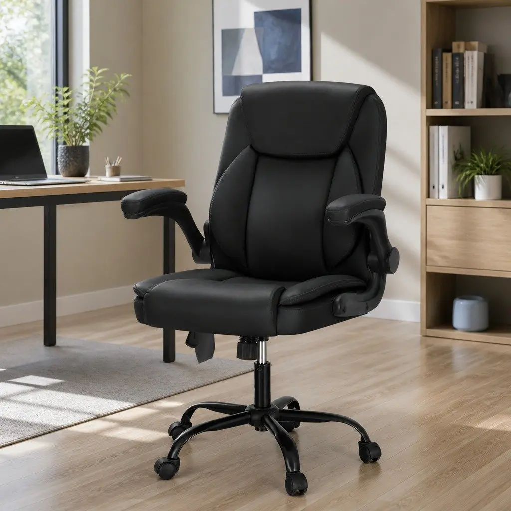 Black Faux Leather Massage Office Chair