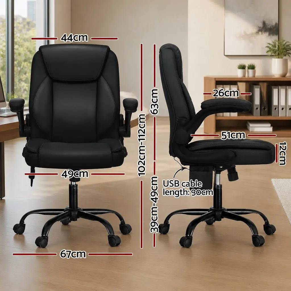 Black Faux Leather Massage Office Chair