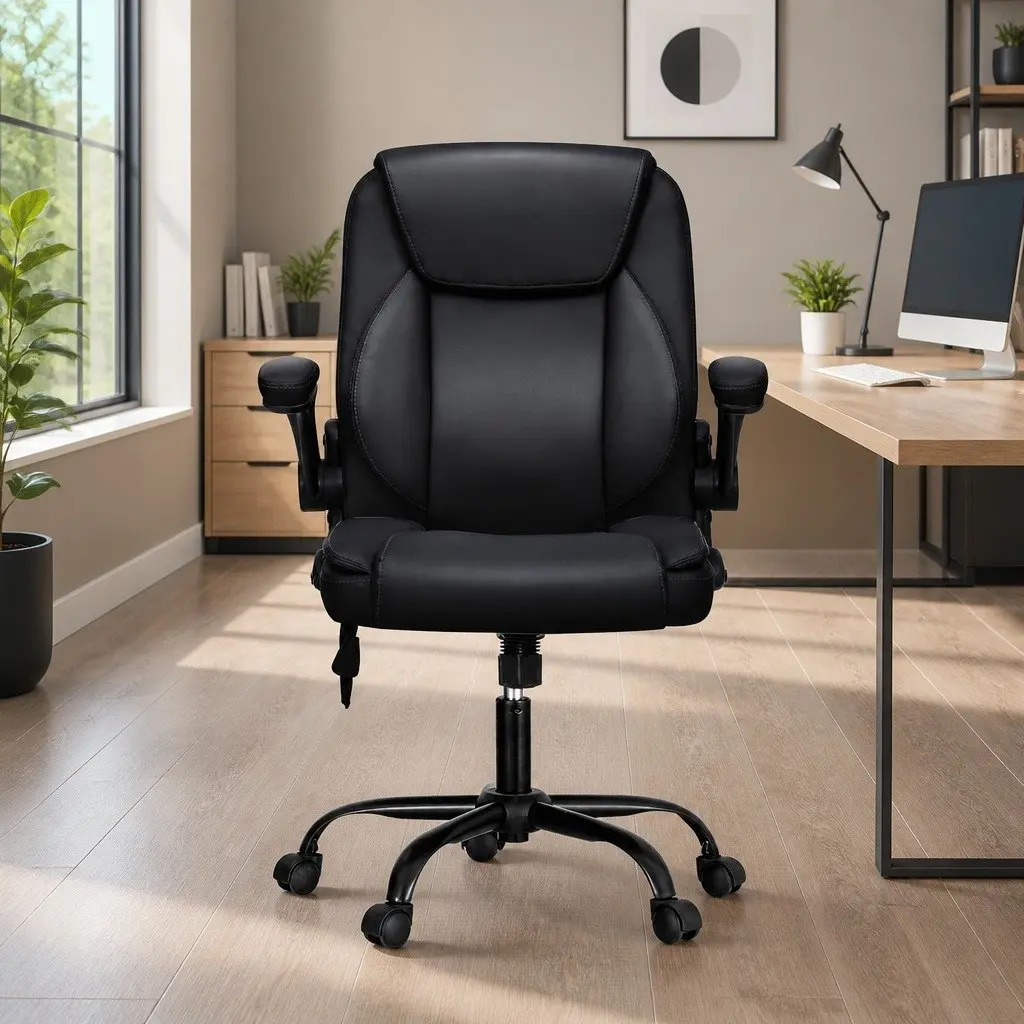 Black Faux Leather Massage Office Chair
