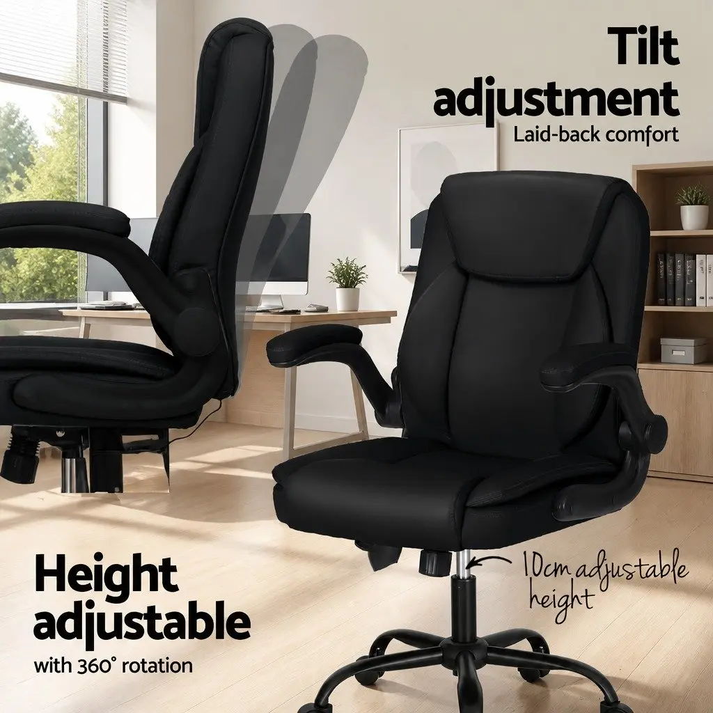 Black Faux Leather Massage Office Chair