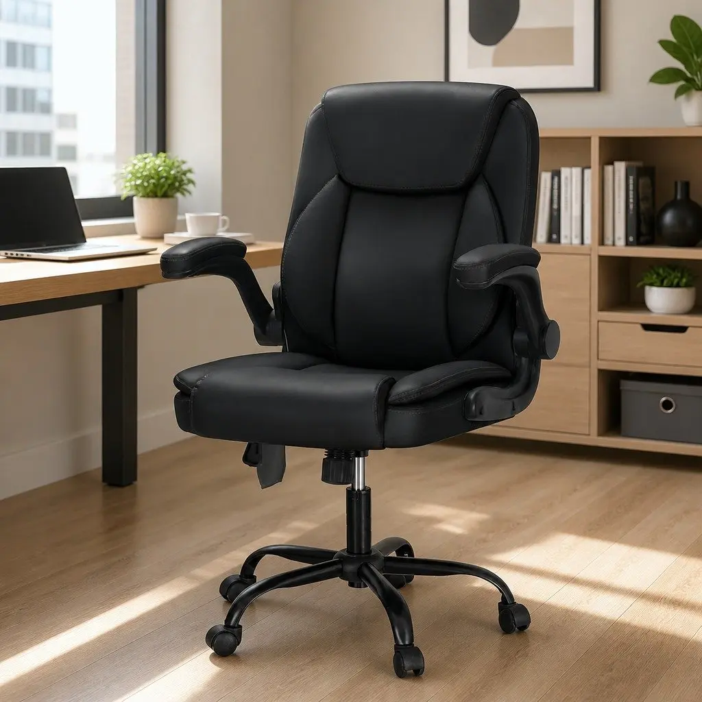 Black Faux Leather Massage Office Chair