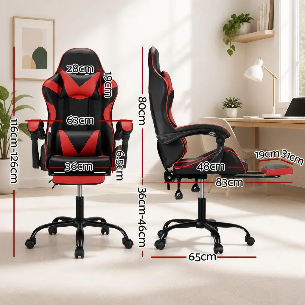 Massage Gaming Office Chair for Office or Gaming Red Black Ergonomic Reclining