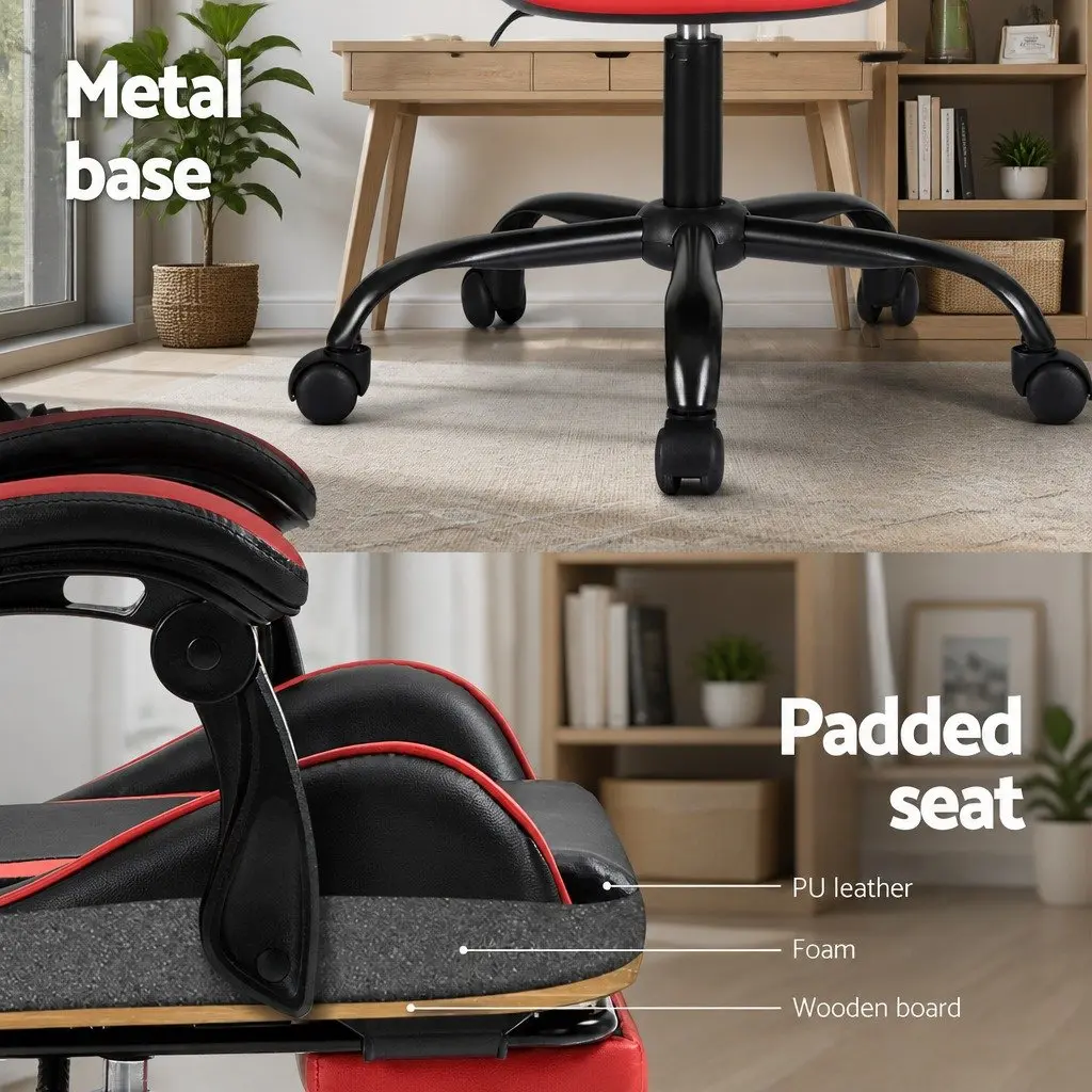 Massage Gaming Office Chair for Office or Gaming Red Black Ergonomic Reclining