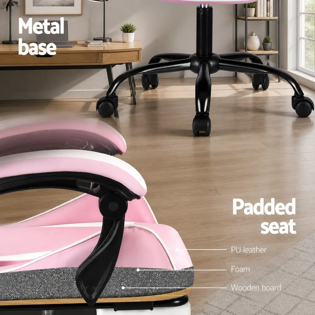 Massage Gaming Office Chair for Office or Gaming with Footrest and 2 Point Vibration Lumbar Support