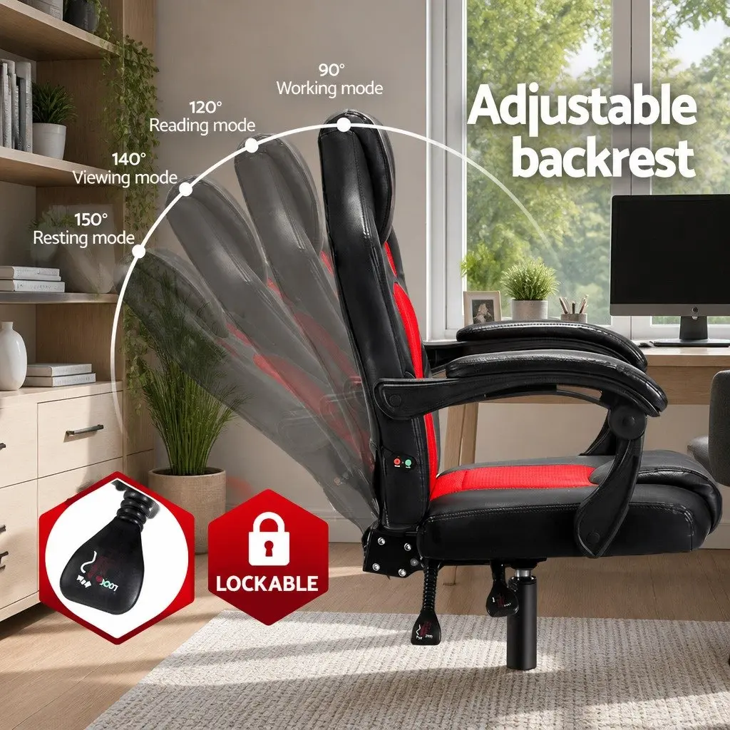 Massage Gaming Office Chair for Gaming or Office High Back PU Leather