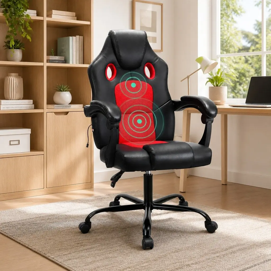 Massage Gaming Office Chair for Gaming or Office High Back PU Leather