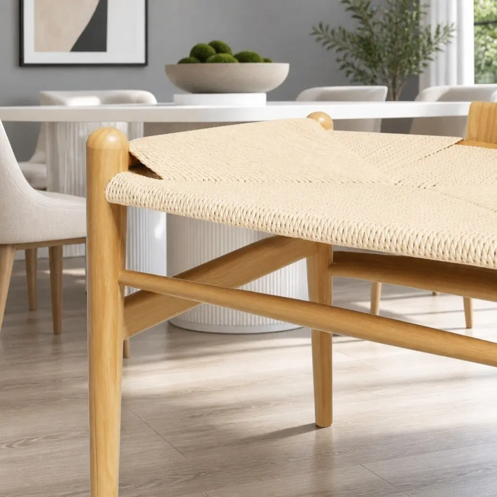 Dining Chair with Rattan Seat