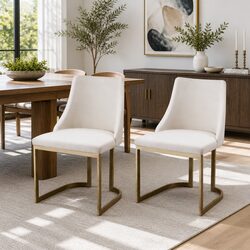 Specifications for Dining Chairs Set of 2 in Beige Fabric