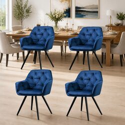 Specifications for Set of 4 Navy Blue Velvet Chairs