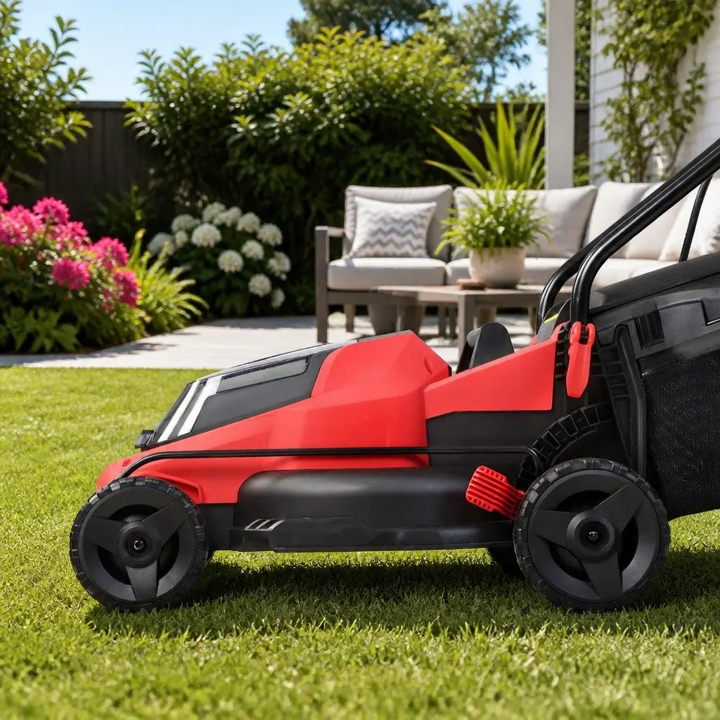 Cordless Lawn Mower Electric Lawnmower 34cm Cutting Width Lightweight Garden