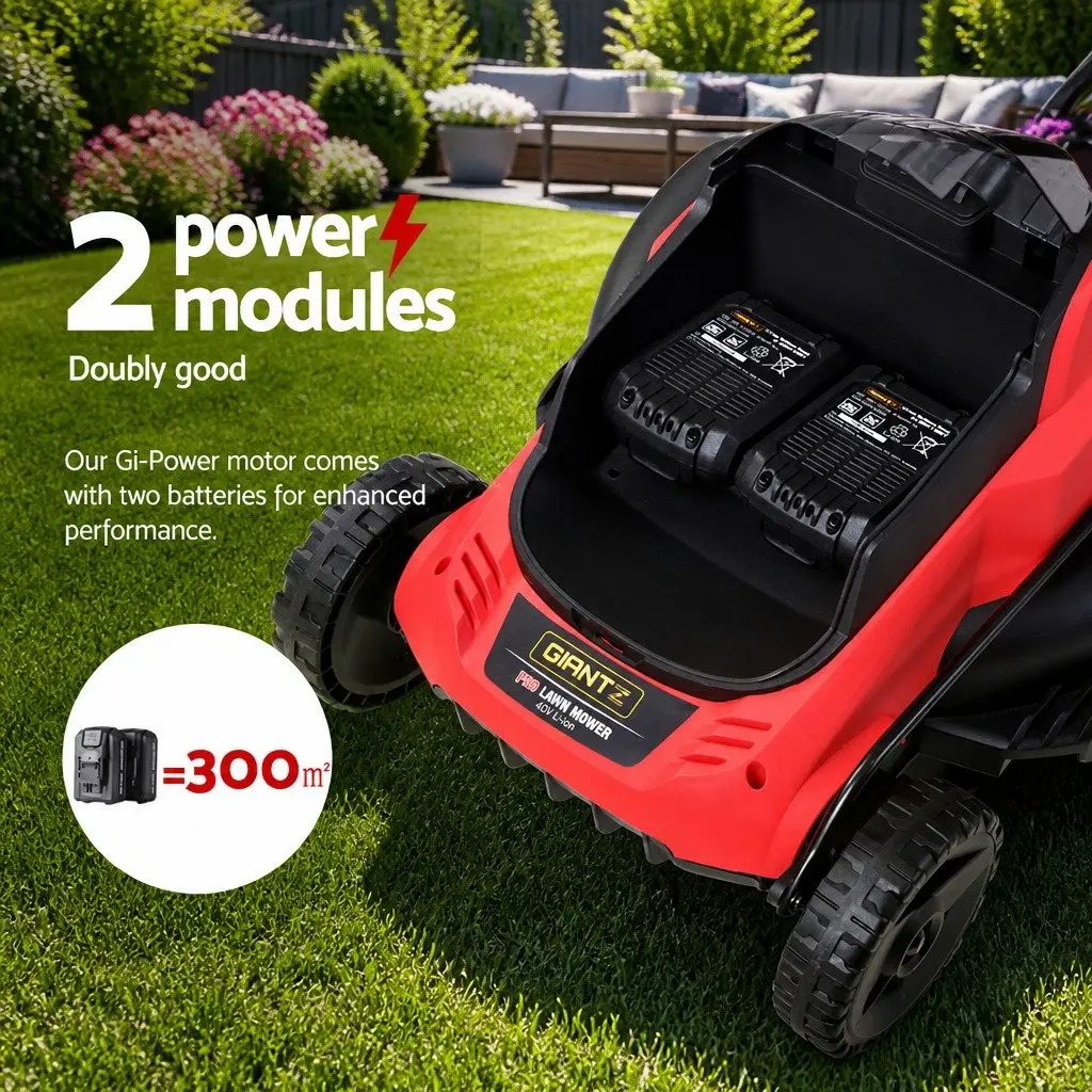 Cordless Lawn Mower Electric Lawnmower 34cm Cutting Width Lightweight Garden