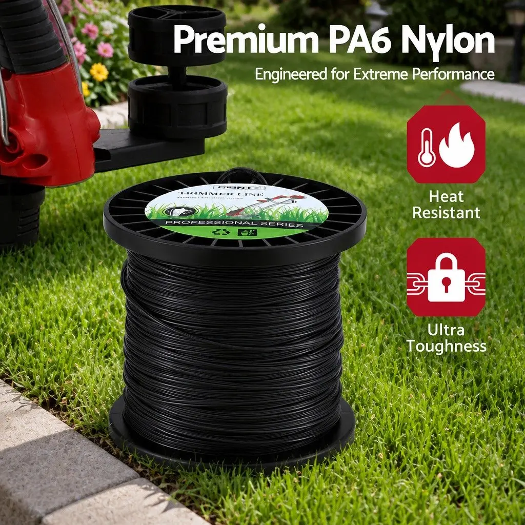100M Whipper Snipper Trimmer Line 2.4mm Star Nylon String Cord Black