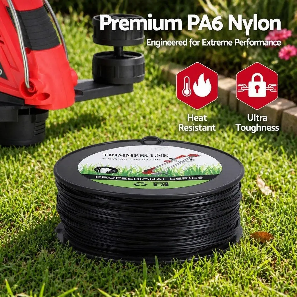 100M Long Trimmer Line 3.0mm PA6 Nylon String Black