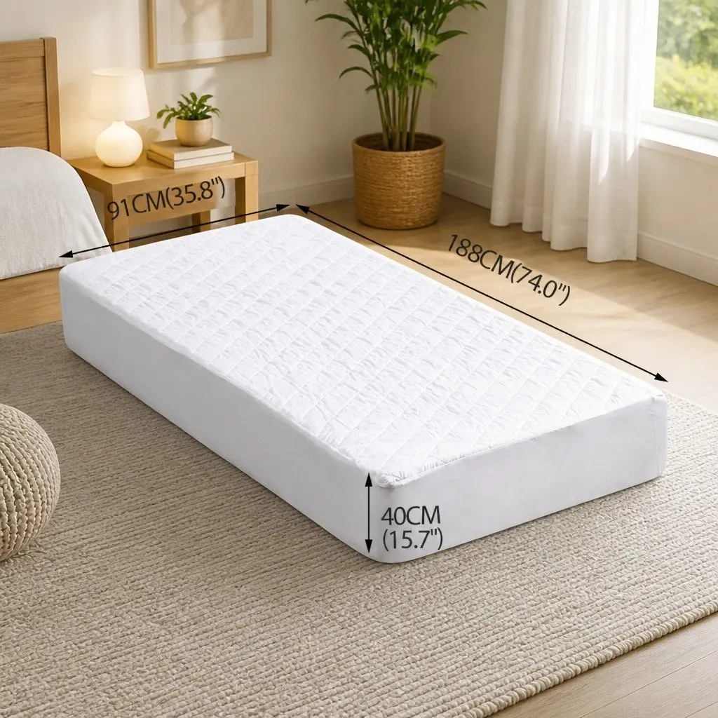 Single Mattress Protector Waterproof Microfibre Fitted Bedding Cover Dust Mite