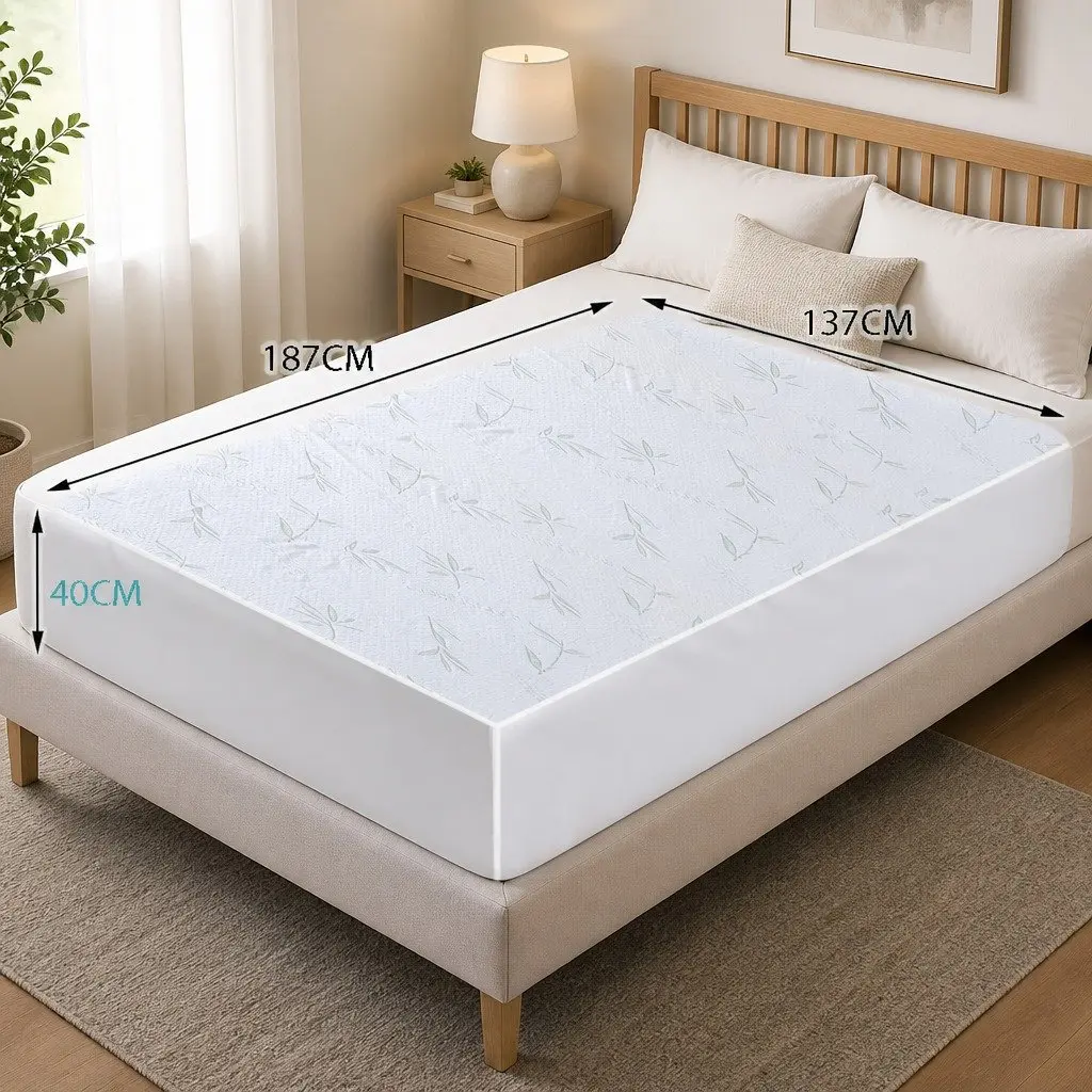 Mattress Protector Fitted Double Waterproof Breathable Dust Mite Prevention