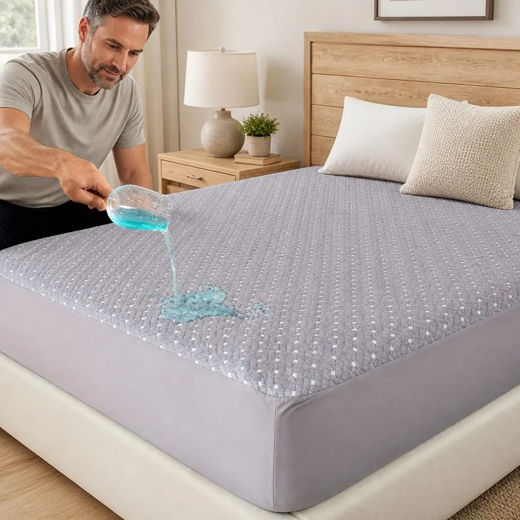 Queen Waterproof Bamboo Charcoal Mattress Protector Topper