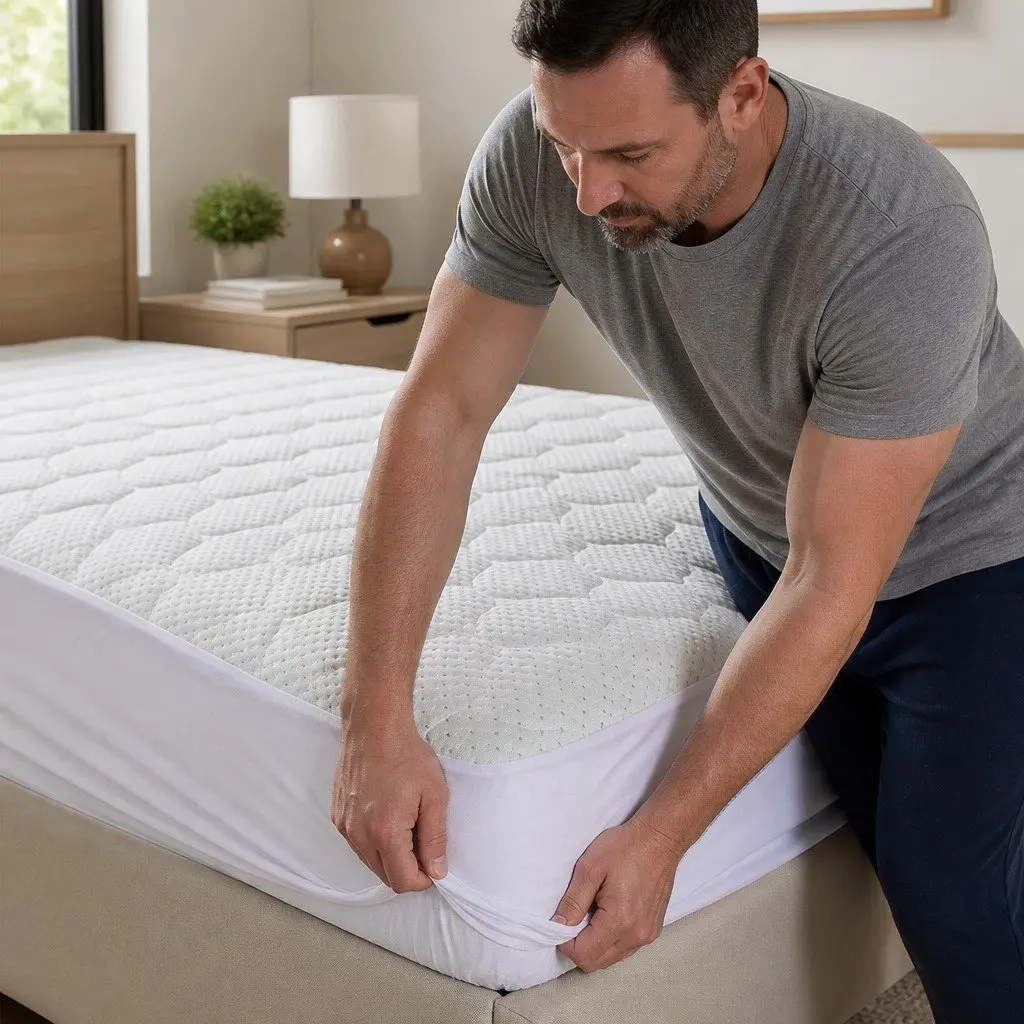 King Size Mattress Protector with Bamboo and Polyester