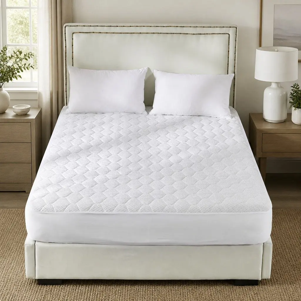 Mattress Protector Single Bamboo Fibre Quilted Waterproof Fitted 40cm