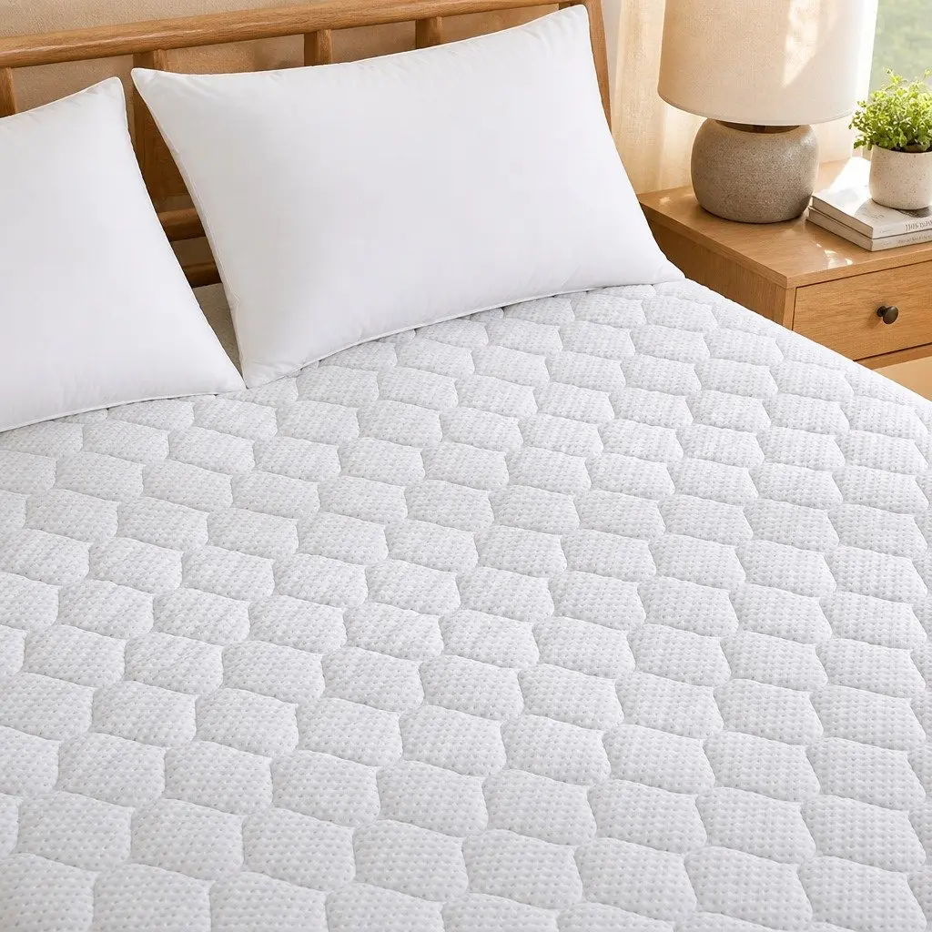 Mattress Protector Single Bamboo Fibre Quilted Waterproof Fitted 40cm