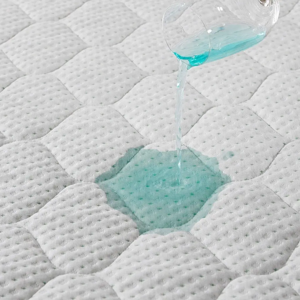 Quilted Mattress Protector Elastic Fitted Bamboo Fibre Waterproof Queen Size