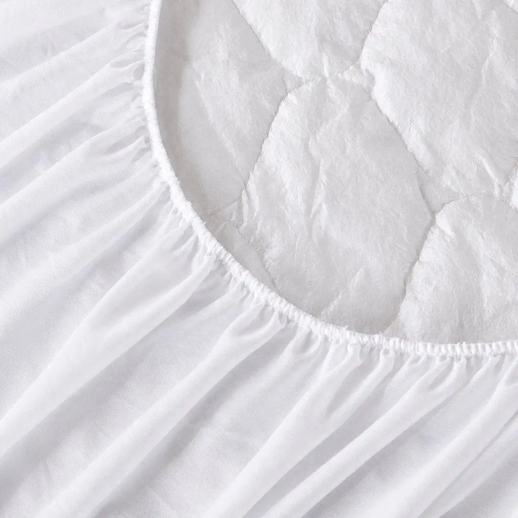 Quilted Mattress Protector Elastic Fitted Bamboo Fibre Waterproof Queen Size