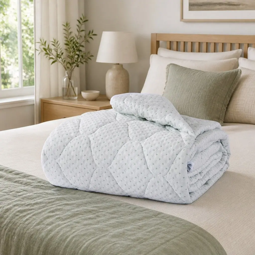Single Mattress Protector Topper Bamboo Fibre Waterproof Fitted Quilted