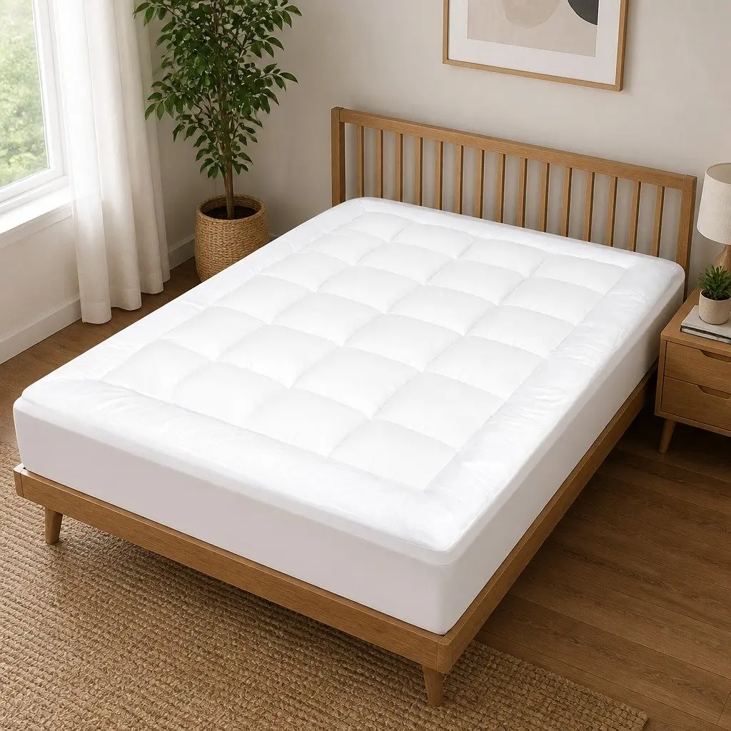Single Mattress Topper Pillowtop 5cm Extra Thick Fitted Skirt Protector Cover