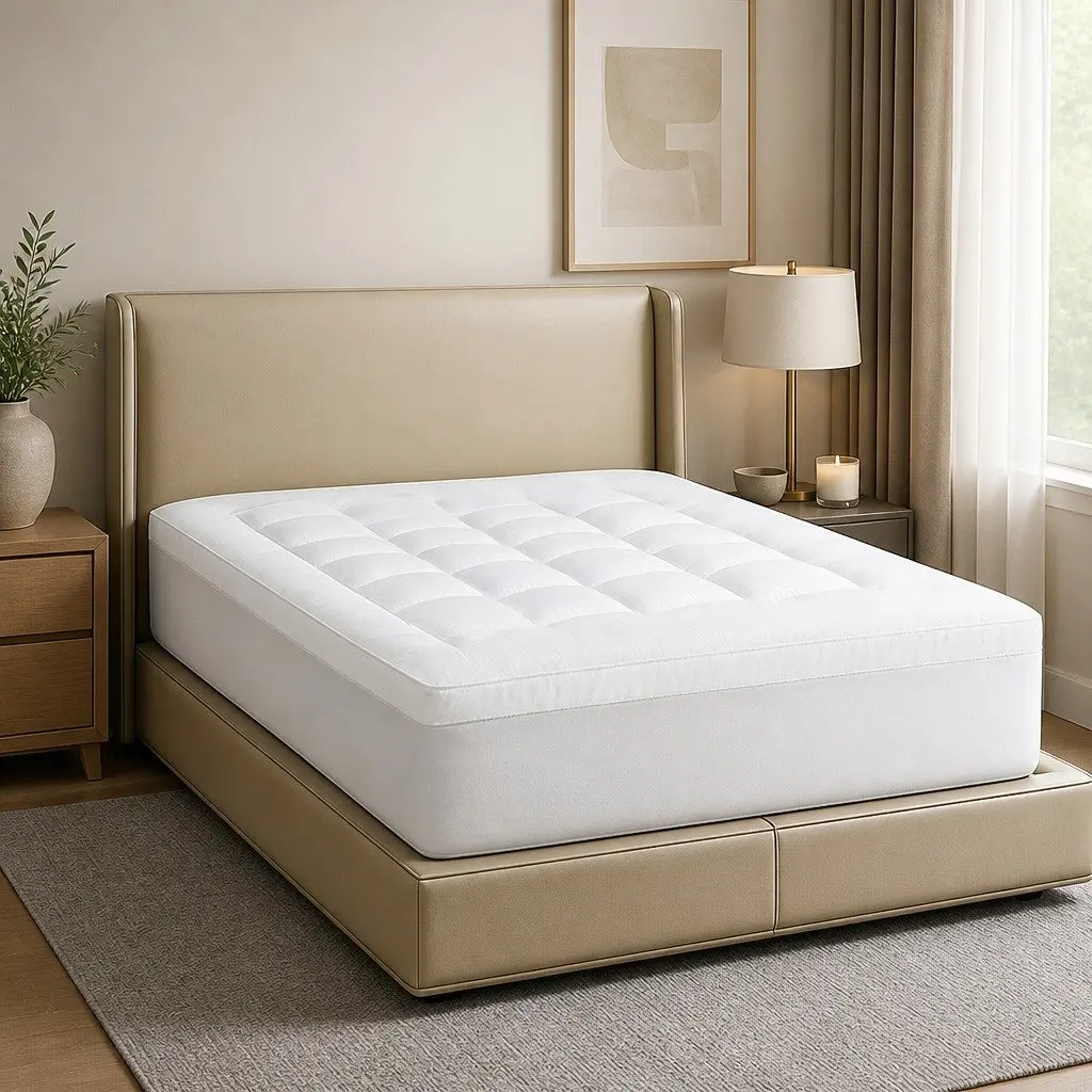 Single Mattress Topper Pillowtop 5cm Extra Thick Fitted Skirt Protector Cover