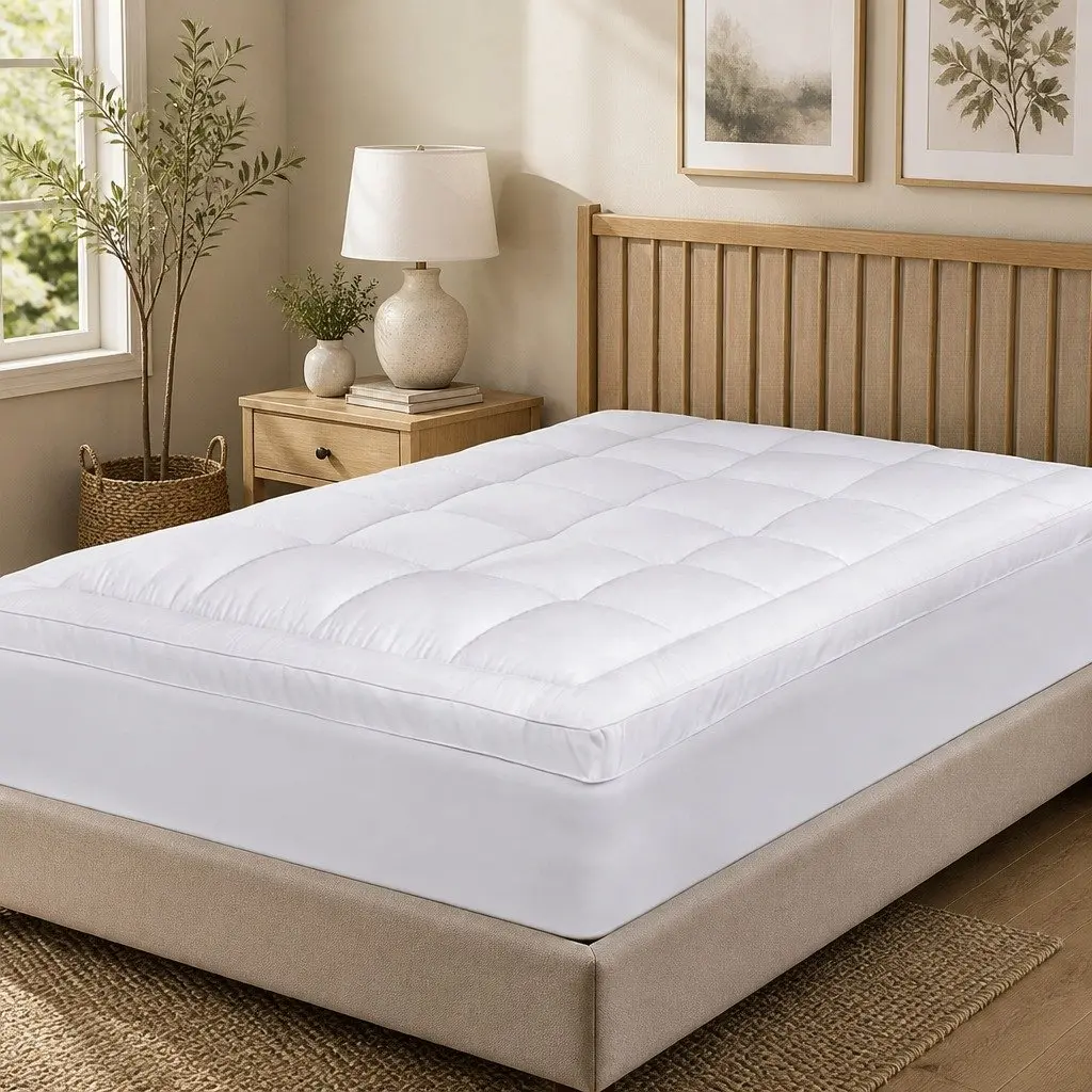Single Mattress Topper Pillowtop 5cm Extra Thick Fitted Skirt Protector Cover