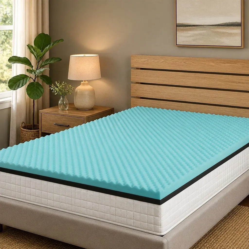 Gel Memory Foam Mattress Topper Double Bed 8CM Ergonomic Support