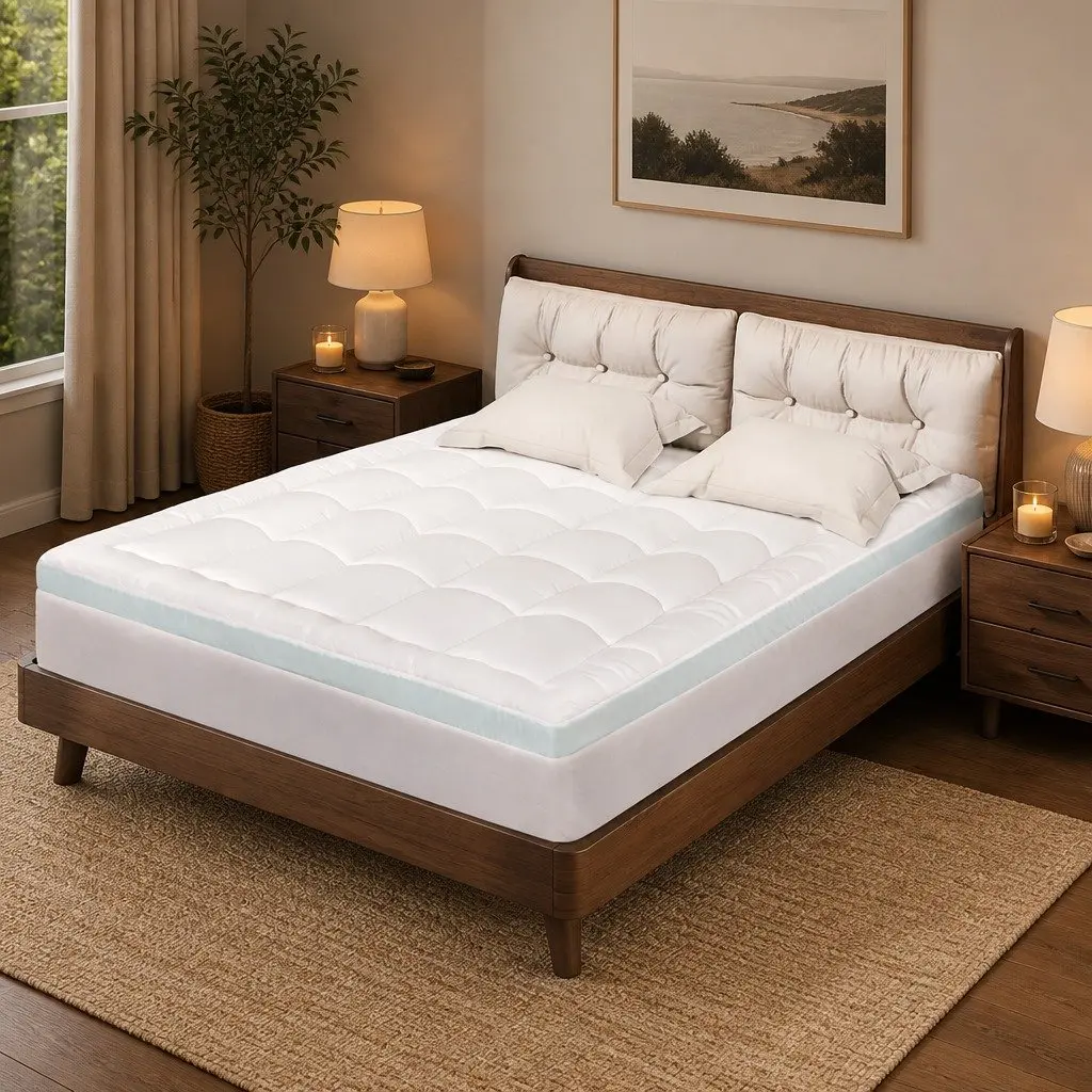 Gel Memory Foam Mattress Topper Double Size 8cm Pressure Relief Cooling Pad
