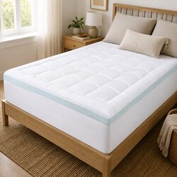 Gel Memory Foam Mattress Topper 8cm Queen Size Cooling Pressure Relief Bed Pad