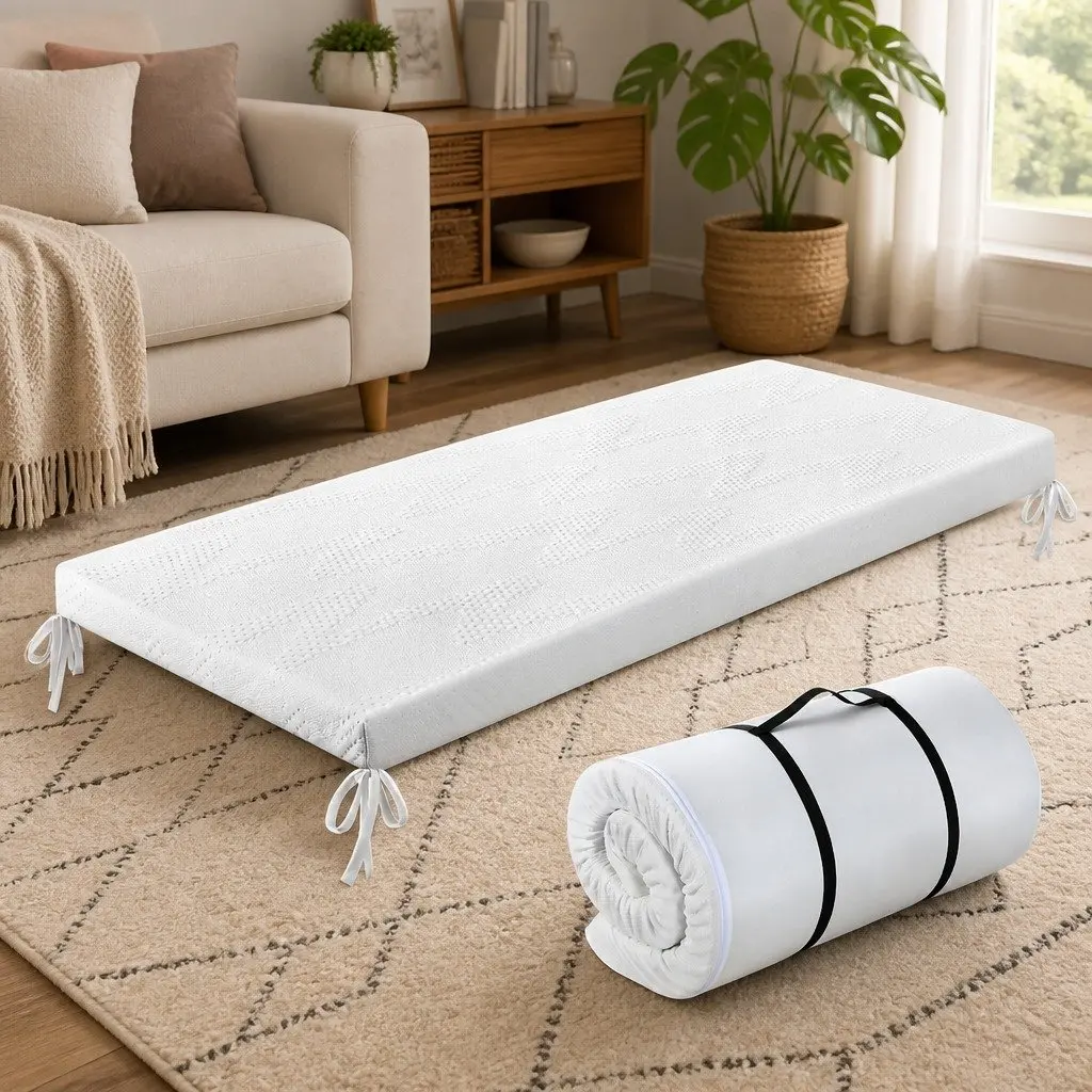 Gel Memory Foam Mattress Topper Camping Car Travel Bed Roll Floor Mat Portable