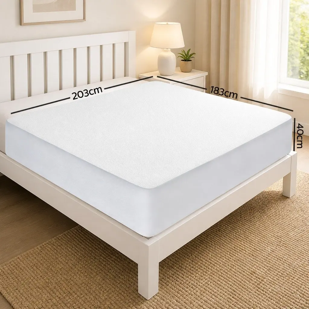 Bamboo Mattress Protector King Size Waterproof Fitted Dust Mite Bacteria Resistant