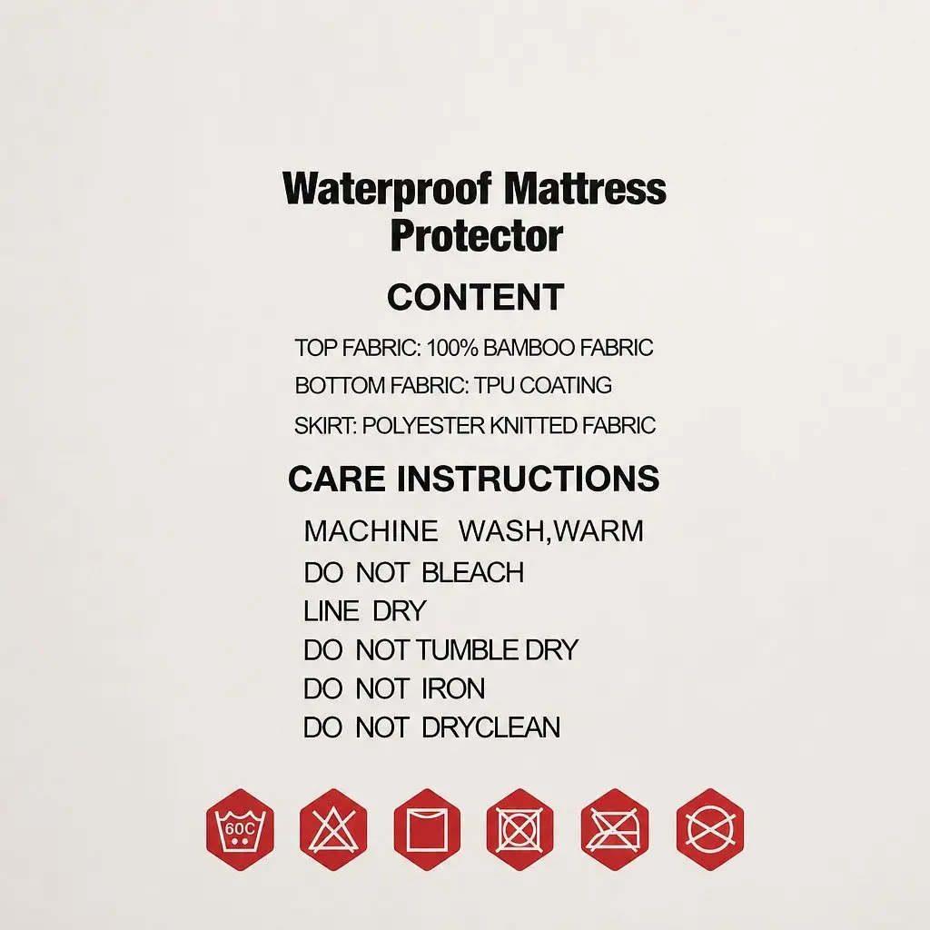 Bamboo Mattress Protector King Size Waterproof Fitted Dust Mite Bacteria Resistant