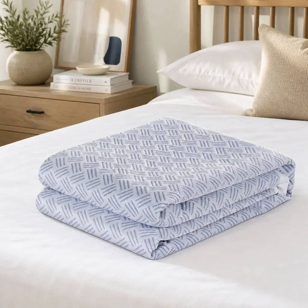 Cooling Mattress Protector Waterproof Fitted Cover Double Size 137 x 188 x 35cm
