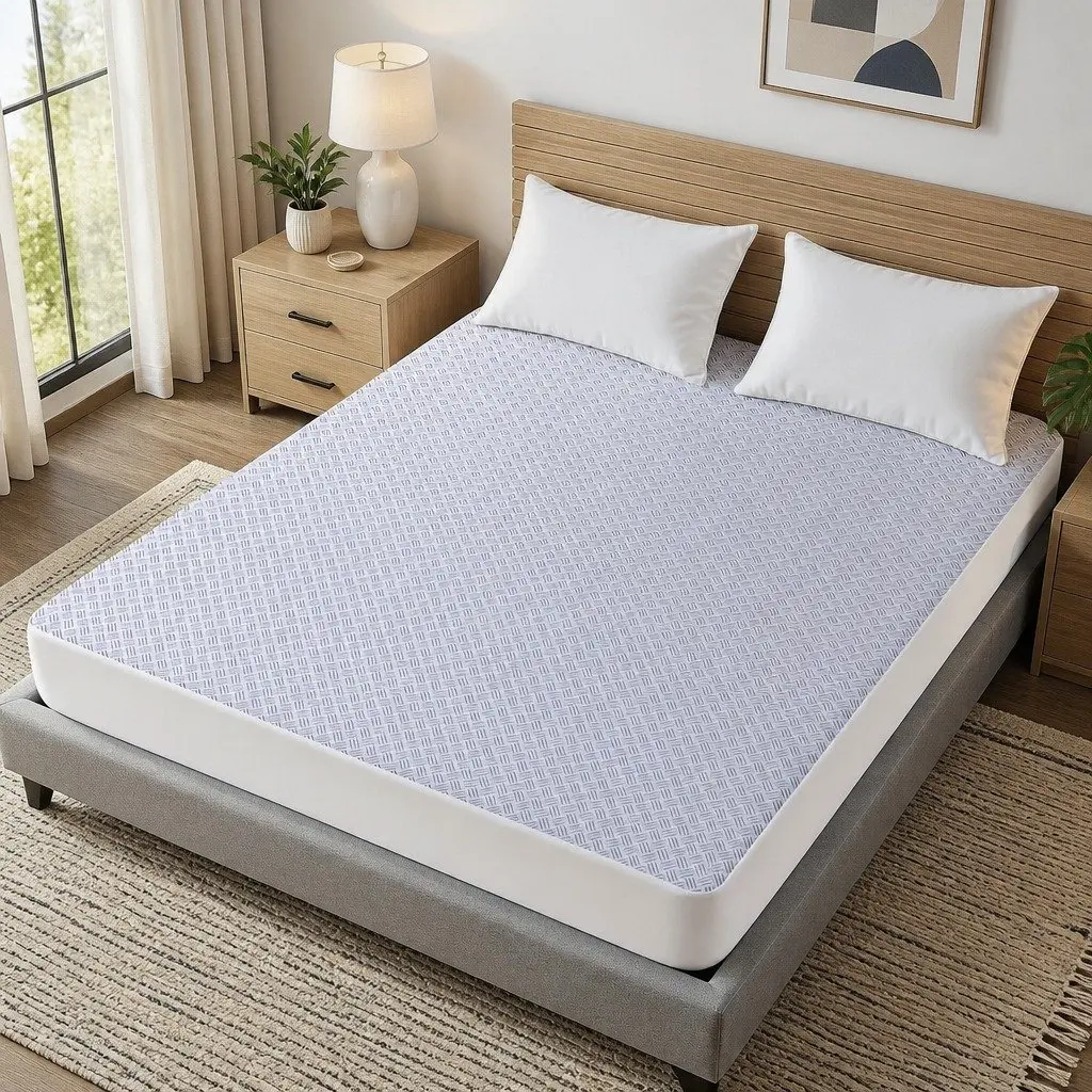 Cooling Mattress Protector Waterproof Fitted Cover Double Size 137 x 188 x 35cm