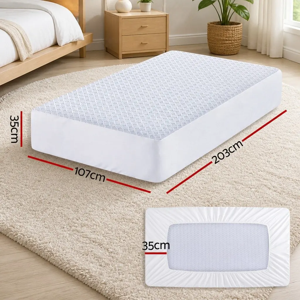 Cooling Mattress Protector Waterproof King Single Deep Pocket Fitted Skirt