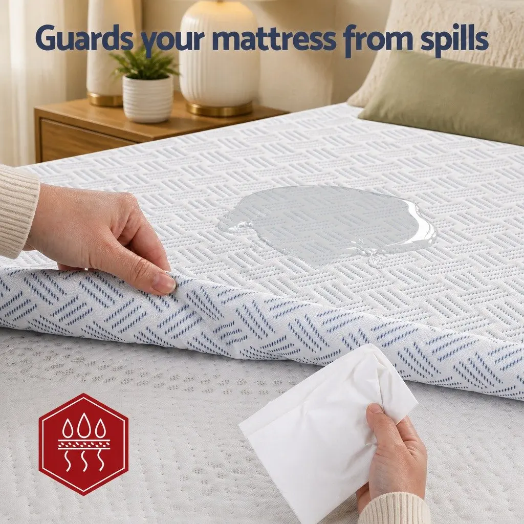 Cooling Mattress Protector Waterproof Deep Pocket Fitted Skirt Queen Size