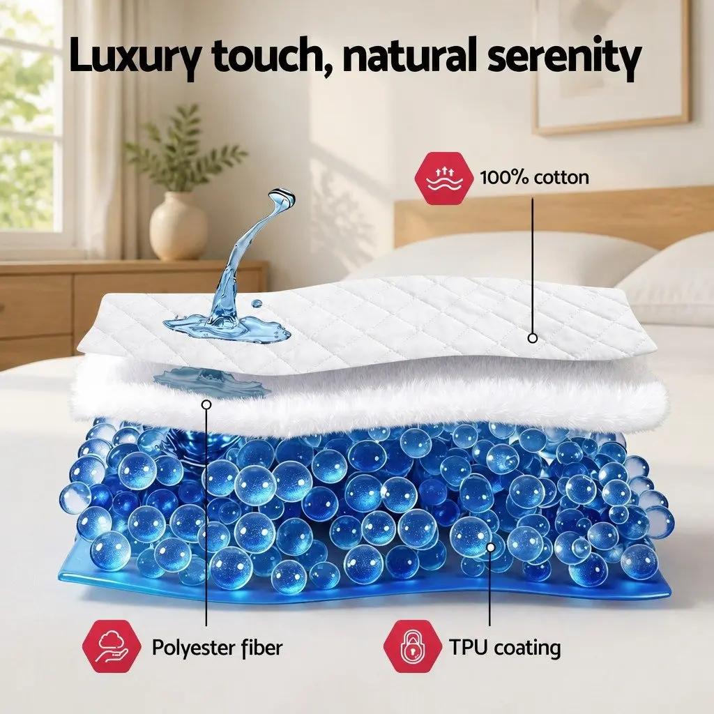 King Single Mattress Protector Waterproof 40cm Deep Fitted Quilted Cotton Cover