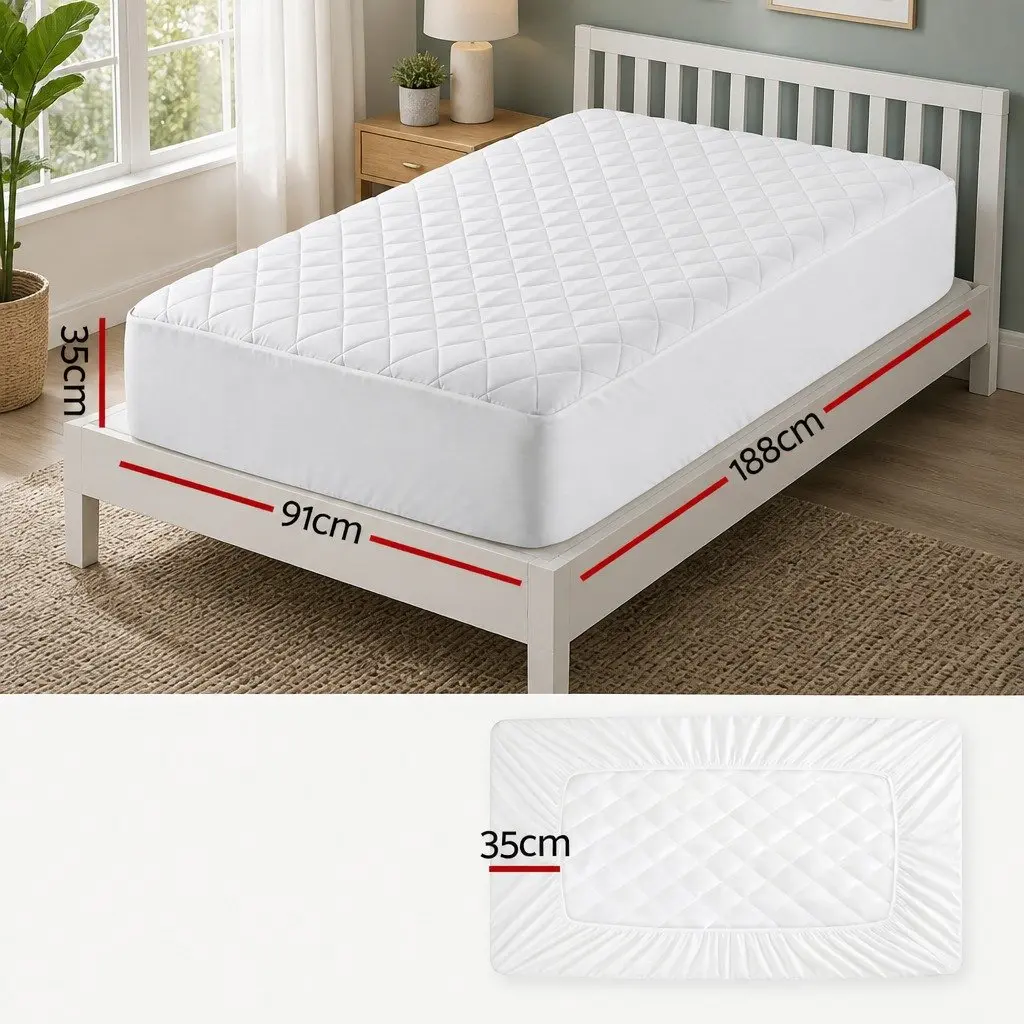 Waterproof Mattress Protector Single Size Quilted Fitted Sheet Cotton Cover