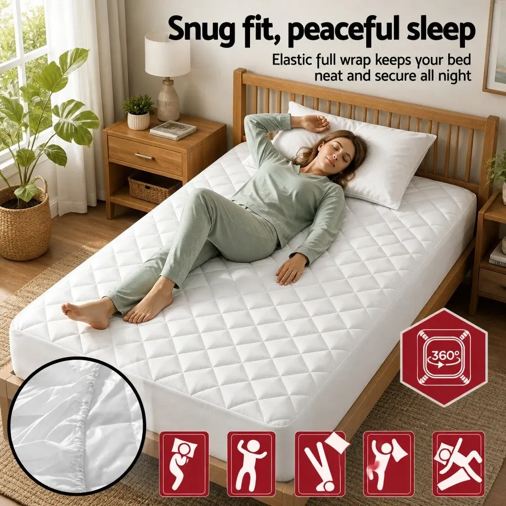 Waterproof Mattress Protector Single Size Quilted Fitted Sheet Cotton Cover