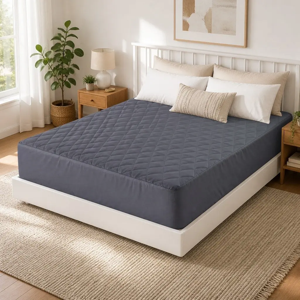 Mattress Protector for Double Bed Microfiber Water-Resistant 360° Elastic Fitted