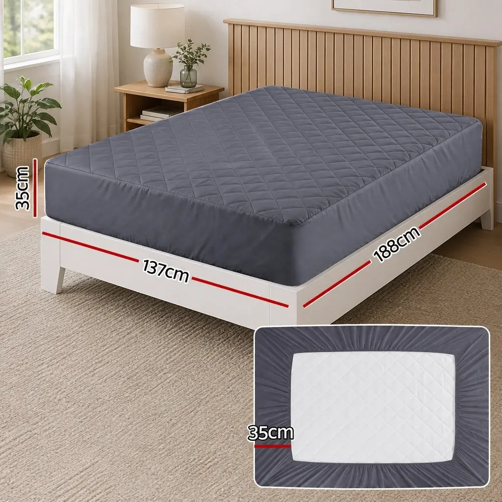 Mattress Protector for Double Bed Microfiber Water-Resistant 360° Elastic Fitted