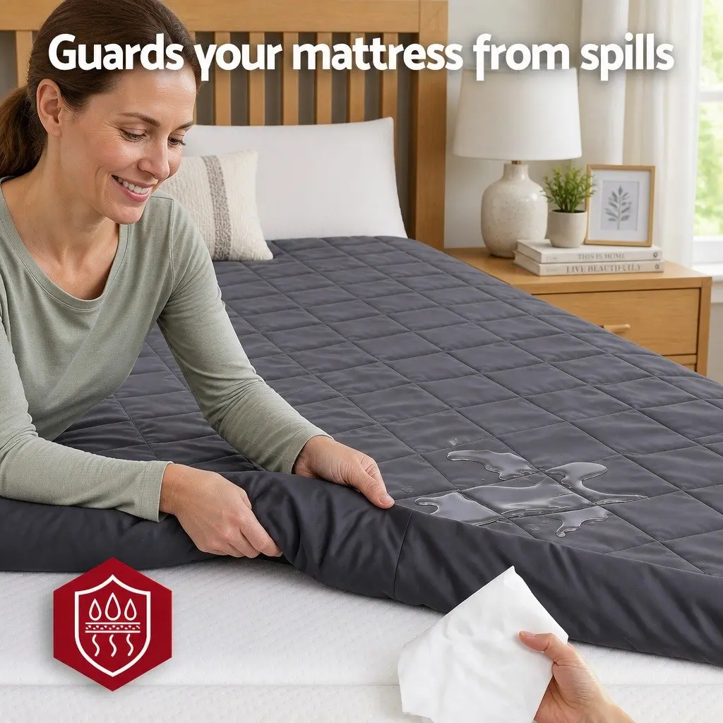Mattress Protector for Double Bed Microfiber Water-Resistant 360° Elastic Fitted