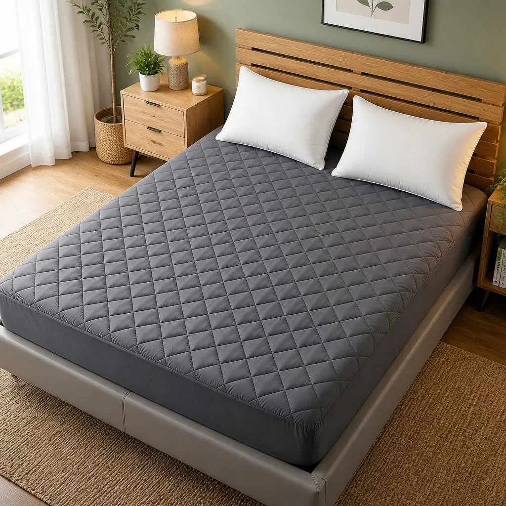 Mattress Protector for Double Bed Microfiber Water-Resistant 360° Elastic Fitted