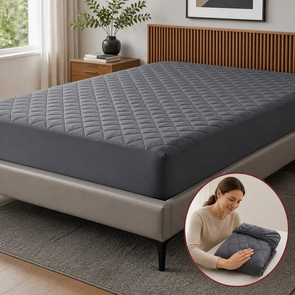 Microfiber Mattress Protector King Single Water-Resistant Deep Pocket 360 Degree Elastic Grey