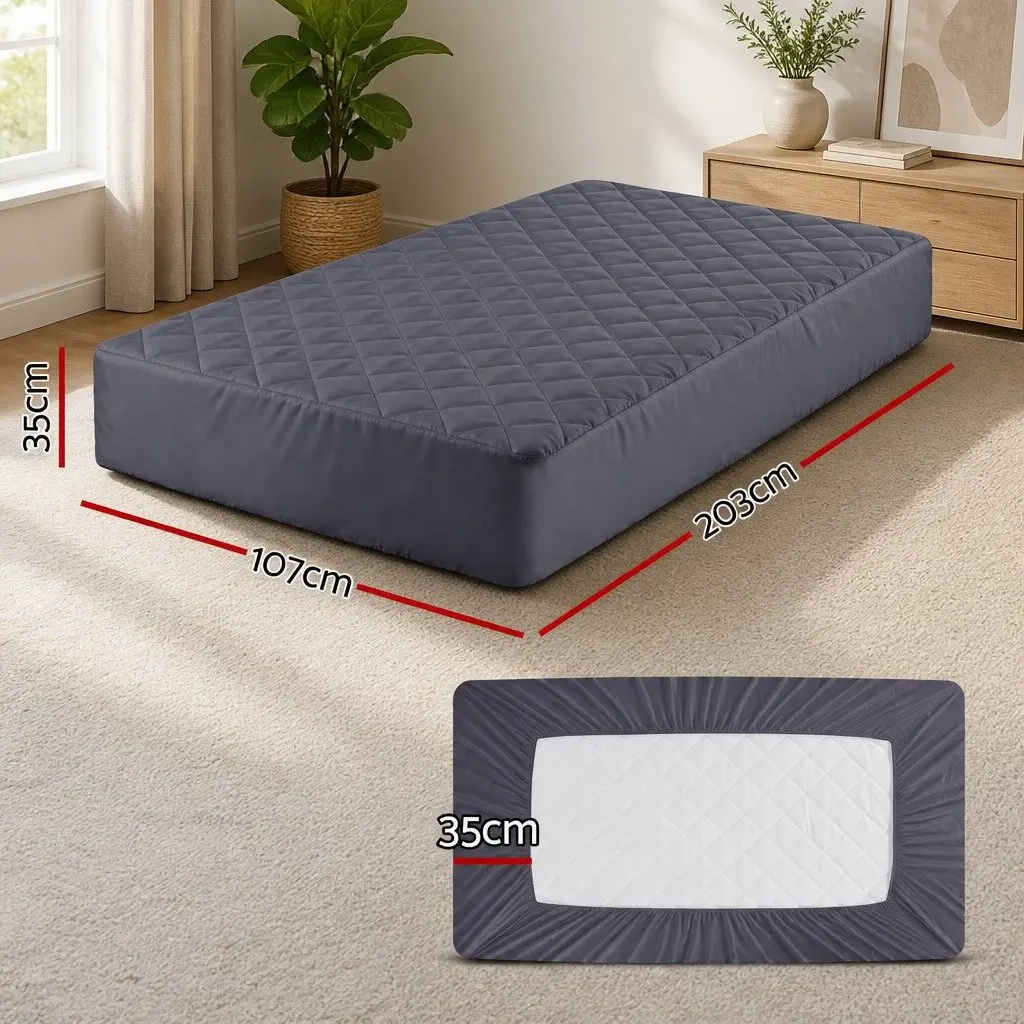 Microfiber Mattress Protector King Single Water-Resistant Deep Pocket 360 Degree Elastic Grey