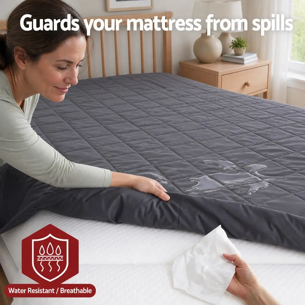 Microfiber Mattress Protector King Single Water-Resistant Deep Pocket 360 Degree Elastic Grey
