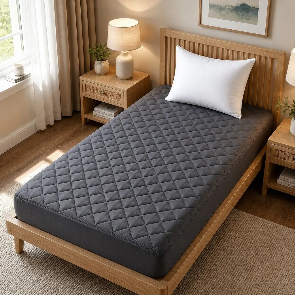 Microfiber Mattress Protector King Single Water-Resistant Deep Pocket 360 Degree Elastic Grey
